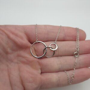 18 Inch Sterling Silver Triple Circle Necklace A675